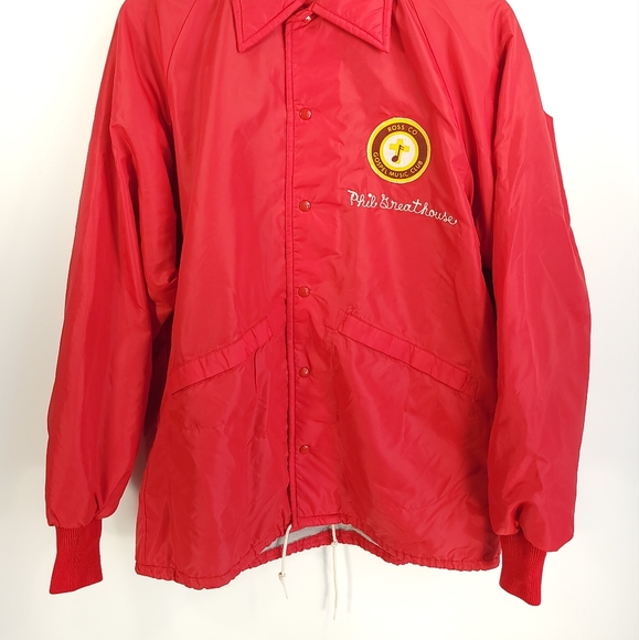 Vtg Pla Jac Ross County Gospel Music Club Snap Front Jacket Men's 44L-46 Red - Picture 2 of 16